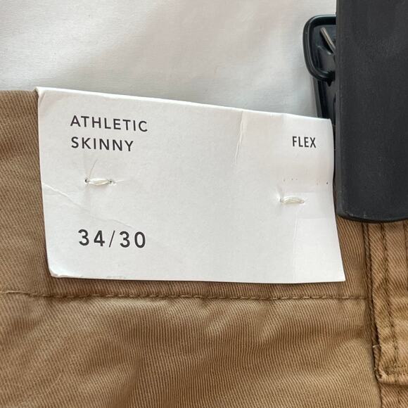 American Eagle Flex Athletic Skinny Chino Pants Men's 34/30 Khaki Tan NEW - Picture 7 of 8